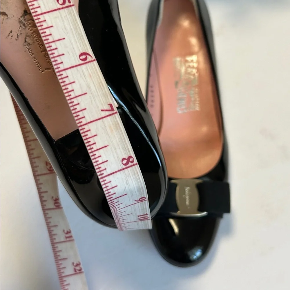 Salvatore Ferragamo Black Patent Leather Heels - Picture 11 of 17